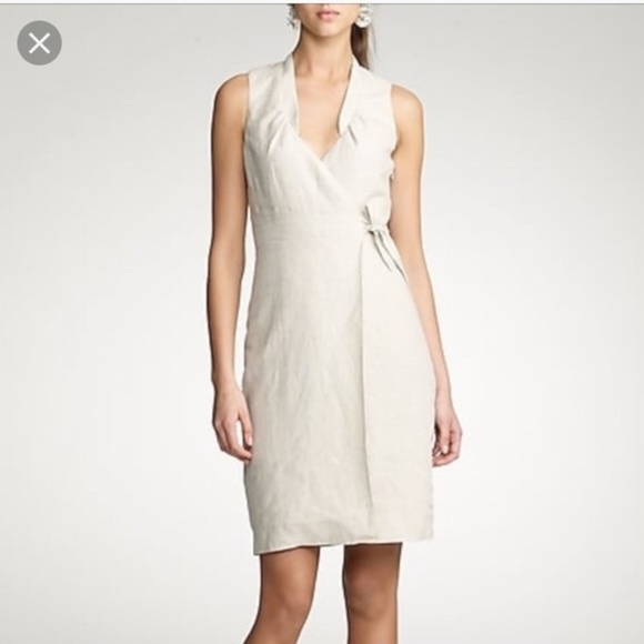 j crew linen wrap dress